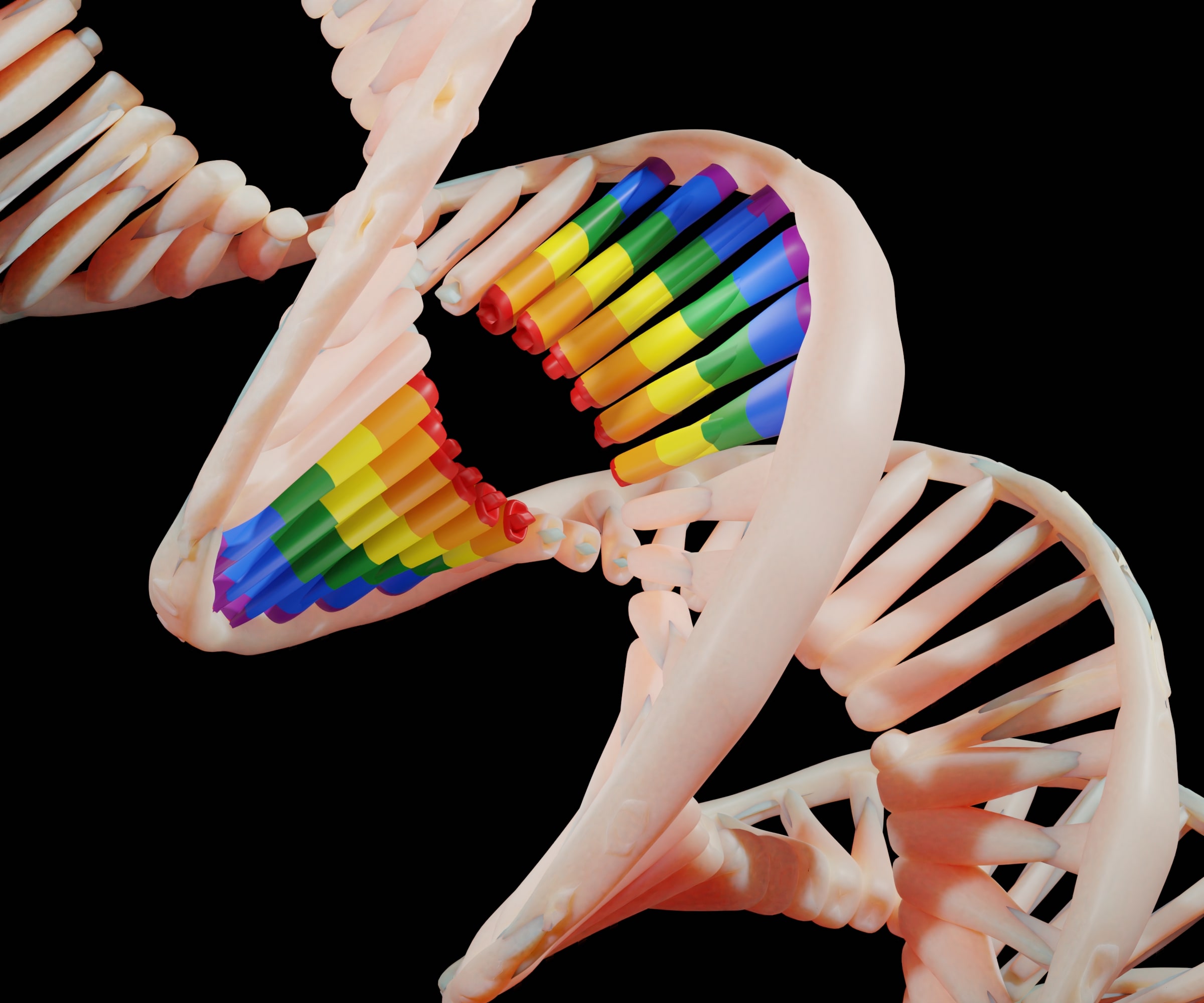 Rainbow dna strand representing lgbt+